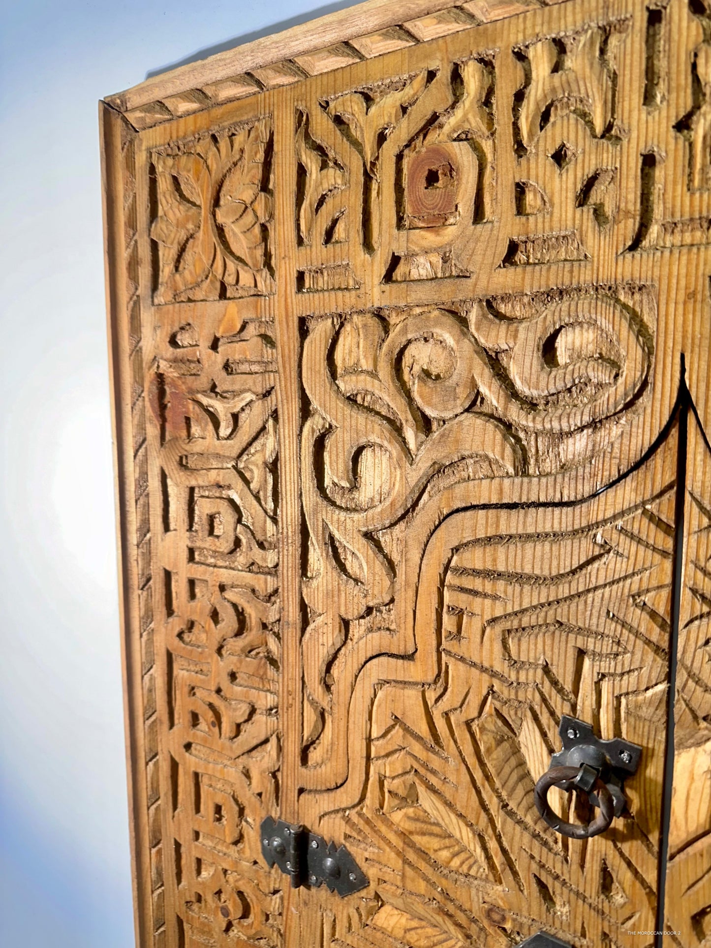 Hand Carved Wooden Mirror - Window - Moroccan artisanal craftsmanship - Exquisite wooden costume size