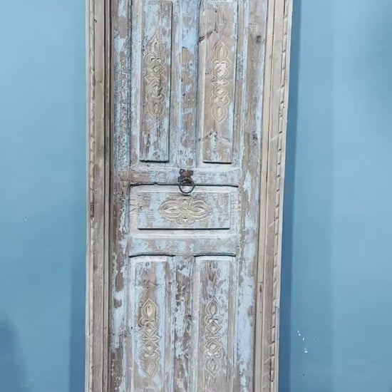 NoW WITH FREE SHIPPiNG  - UNIQUE Hand Carved Old Beautiful Wooden Door, Moroccan Vintage Door.