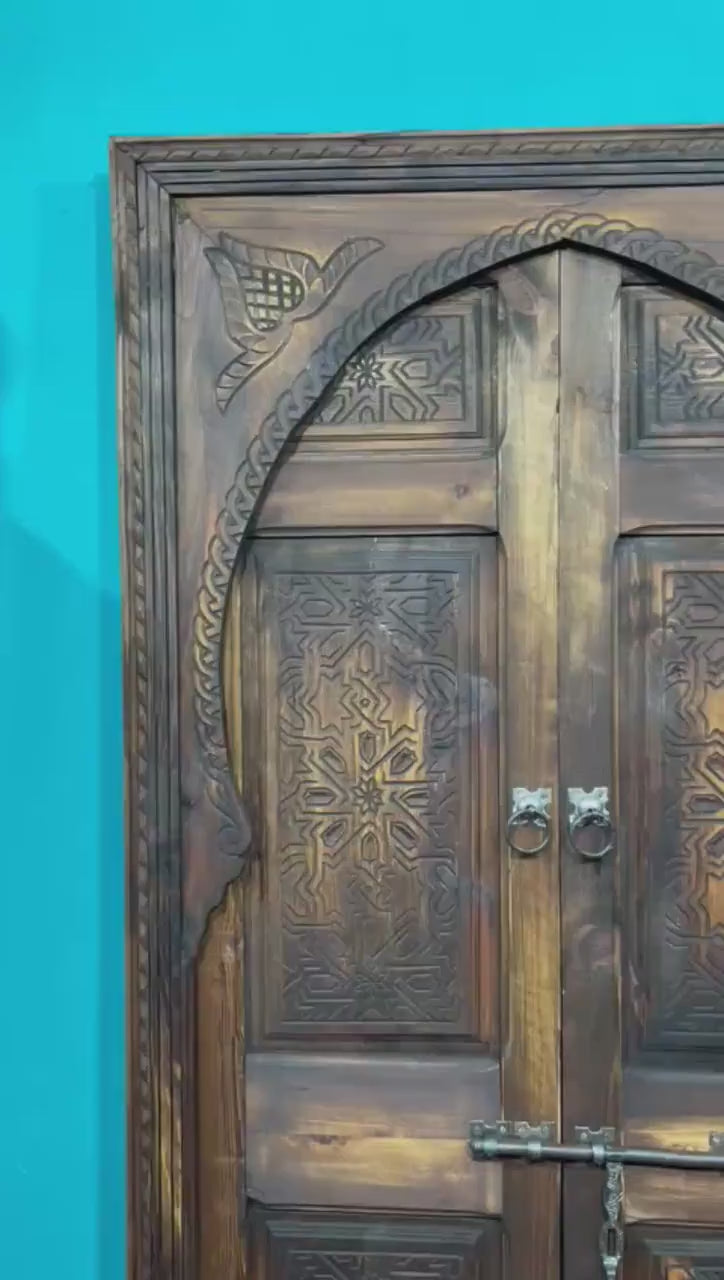 OLD CARVED DOOR , Cave Antique Door , Double Door , Wall Decor