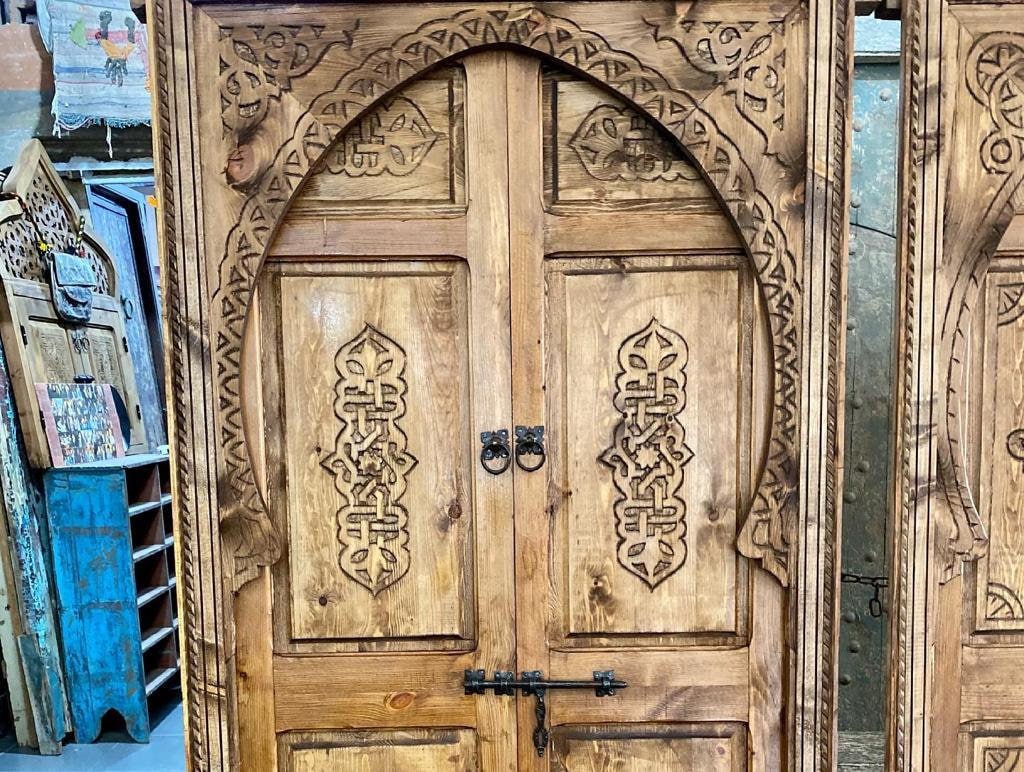 Porte marocaine traditionnelle Porte en bois sculptée | Prix choc