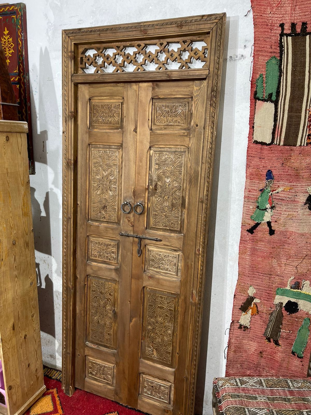 Porte double d'intérieur et d'extérieur sculpter a main | Carved wooden  door | WALL DECOR