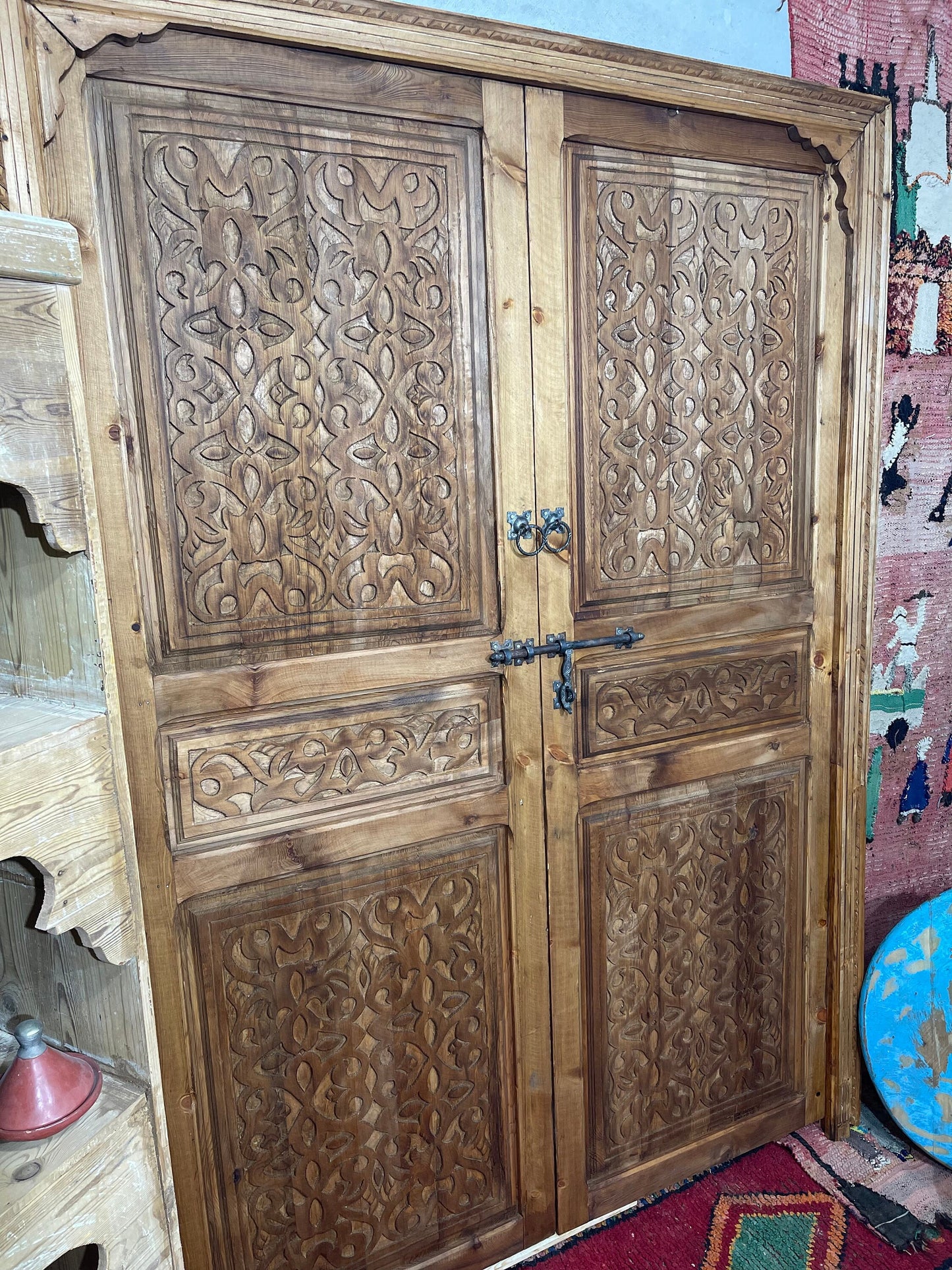 Double Antique Door | Wall decor | Moroccan wooden Carved Door | Decoration murale