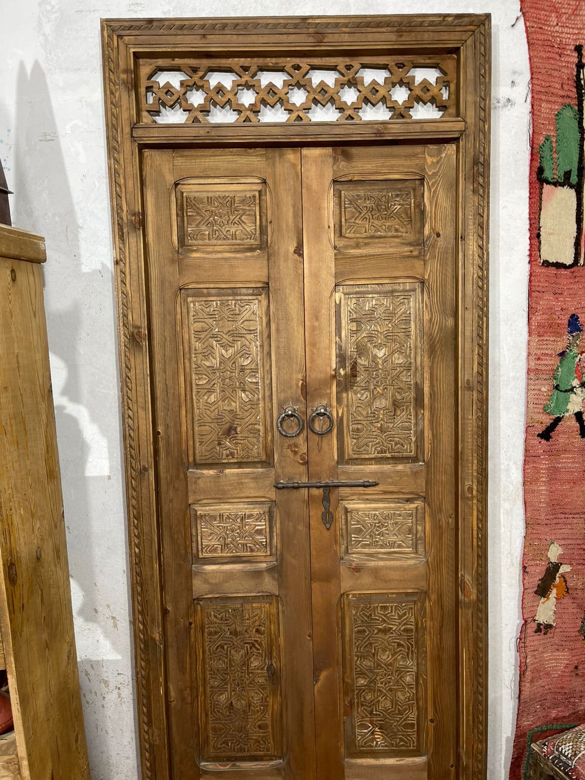 Porte double d'intérieur et d'extérieur sculpter a main | Carved wooden  door | WALL DECOR