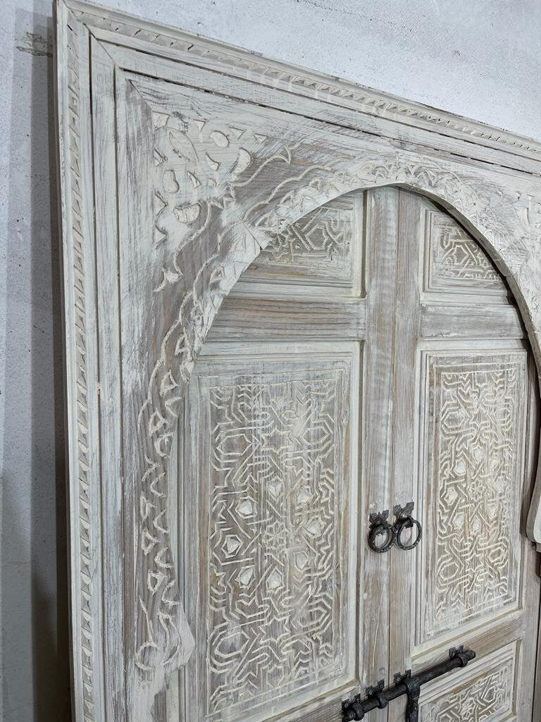 White Moroccan Door | Carved Door | Wall deco | Interior Decoration |