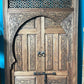 Porte marocaine intérieure traditionnelle Porte en bois sculptée, avec un modèle d’illustration amarré , Wall décor , antique carve doors