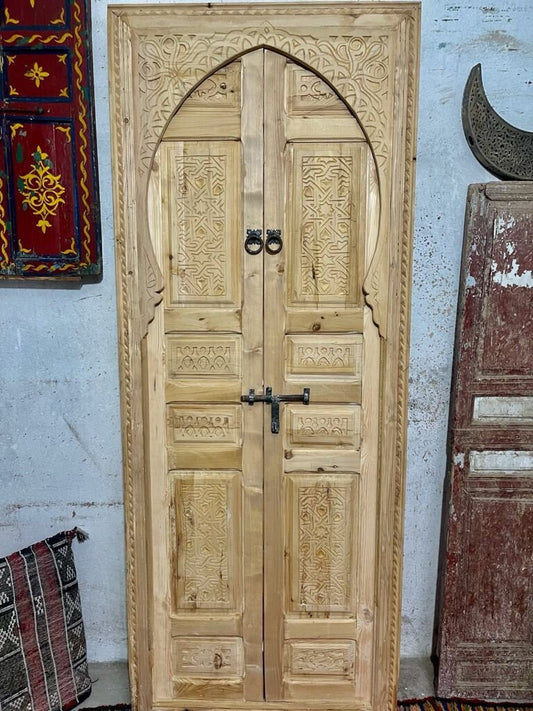 Double porte en bois de cédre naturel | Wall deco  | Carve Door | Wooden naturel Door