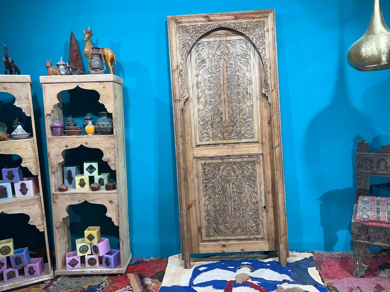 Wooden Unique Door  , Craved wooden door , Moroccan Wall Door