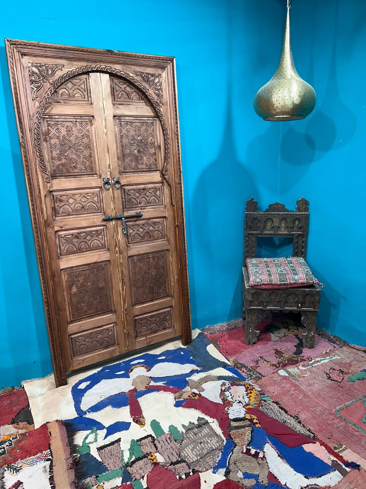 Moroccan Interior, Entryway  Rustic Abstract Geometric Door, Old Decorative Decor, Mid Century Modern