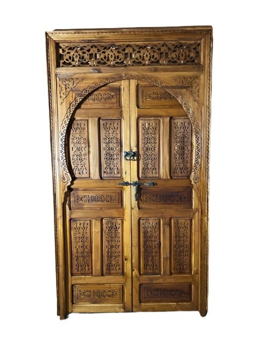 Carved Two Side , Wooden Moroccan Door With beeautiful carved in the two side , Moroccan Interior, Berber Exterior Door, Entrance Door .