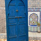 Wooden Carved Moroccan Door - Hand Painted, Distressed, Vintage, Antique, Blue Wooden Large Door Crafted with Best Quality of Wood