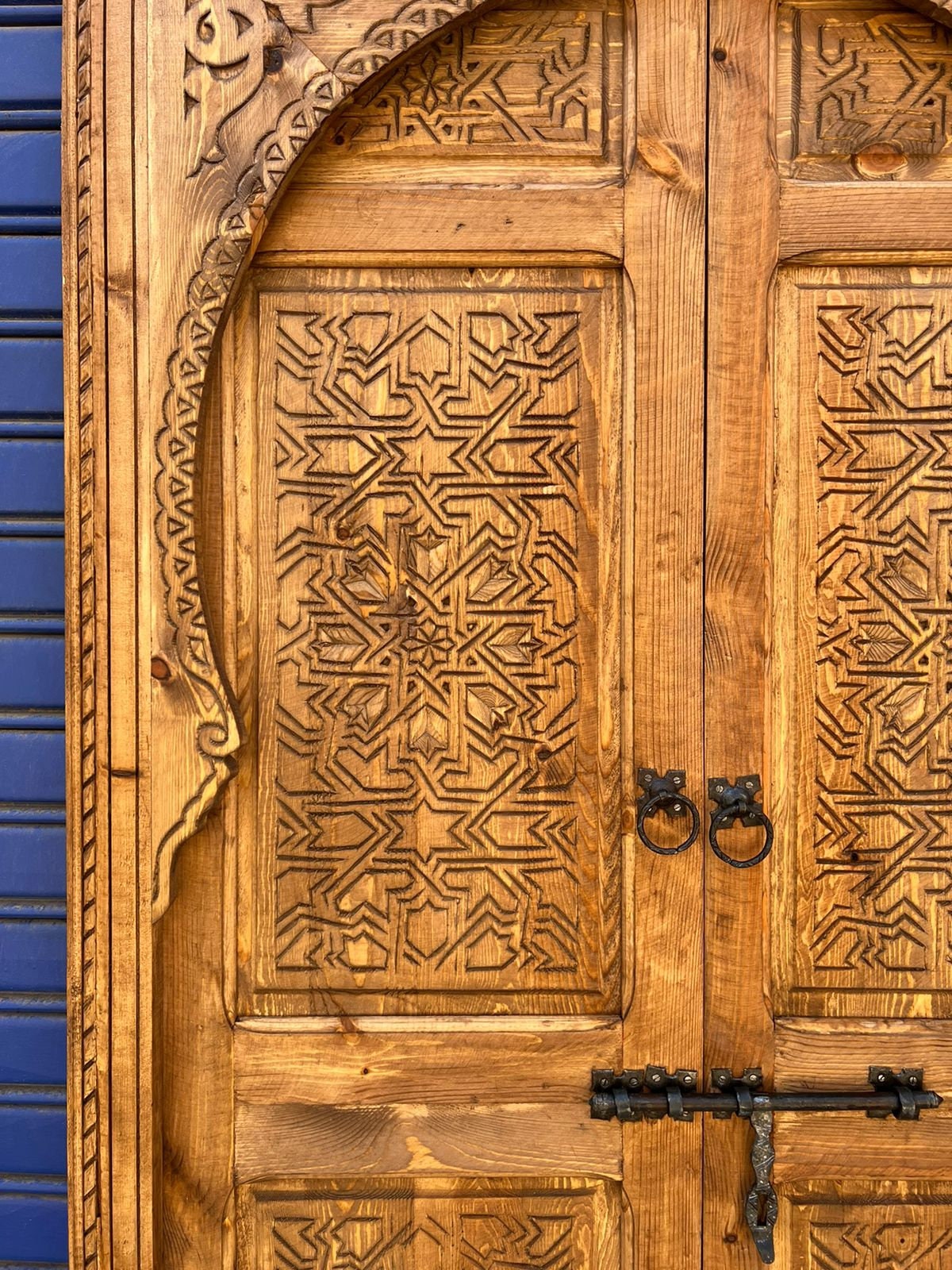 Wooden Moroccan Door With Handmade Carved Motif , Crafted by the best quality of wood