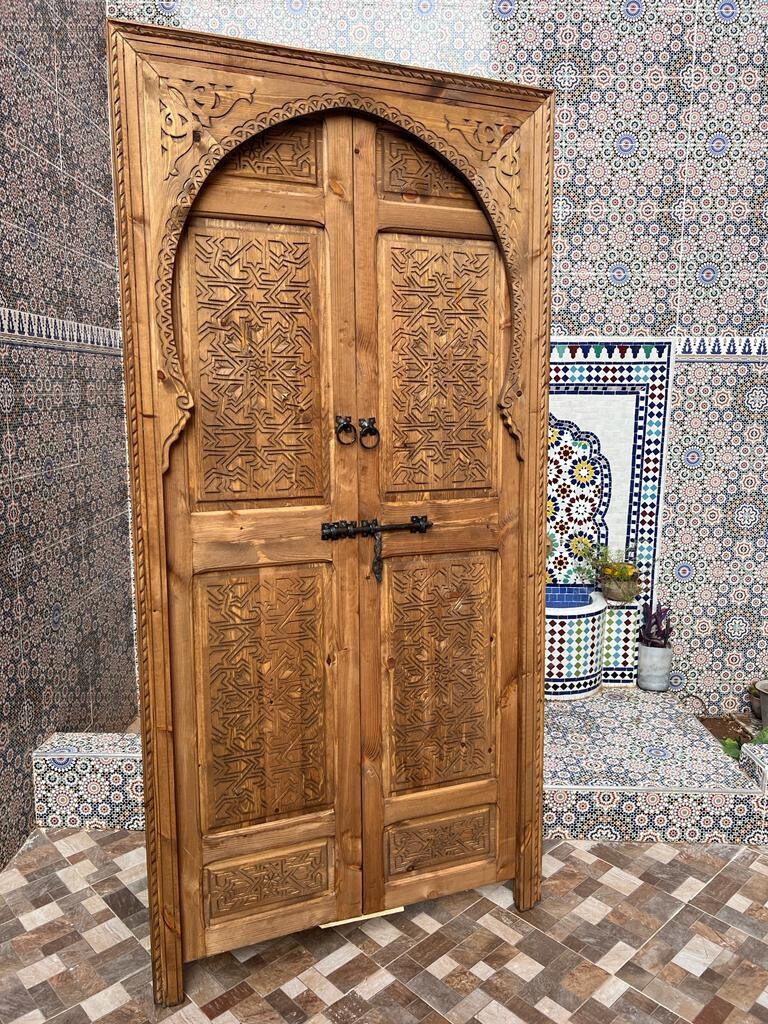 Free Shipping Custom Door Crafted With the Best Quality of Wood, This Moroccan Berber Door You Can Use It For Your Interior And  Exterior.