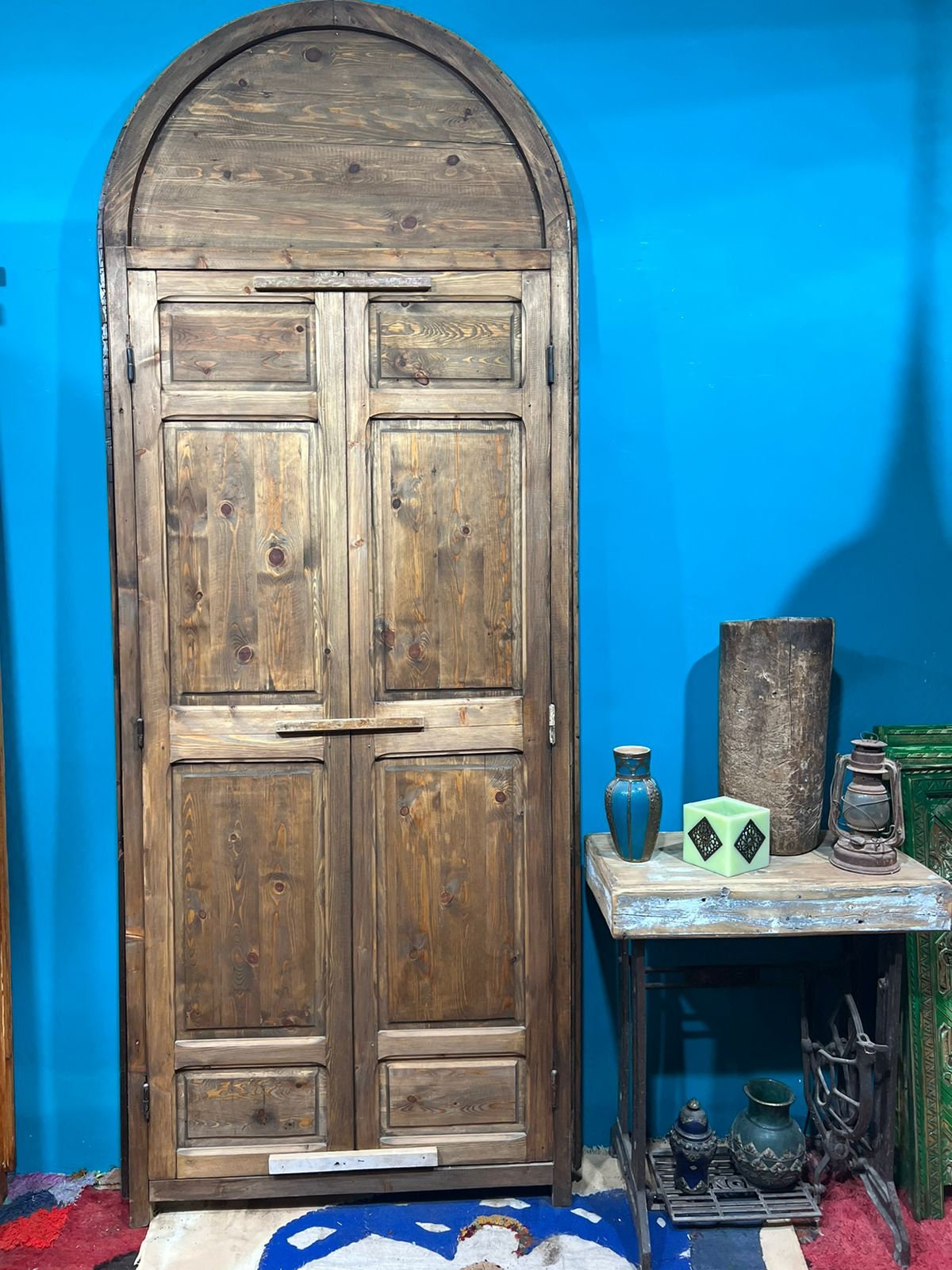 Costum Moroccan Interior Exterieur Door, Entryway Rustic Abstract Geometric Door, Old Decor Mid Century Modern Reclaimed Door, Entrance Door