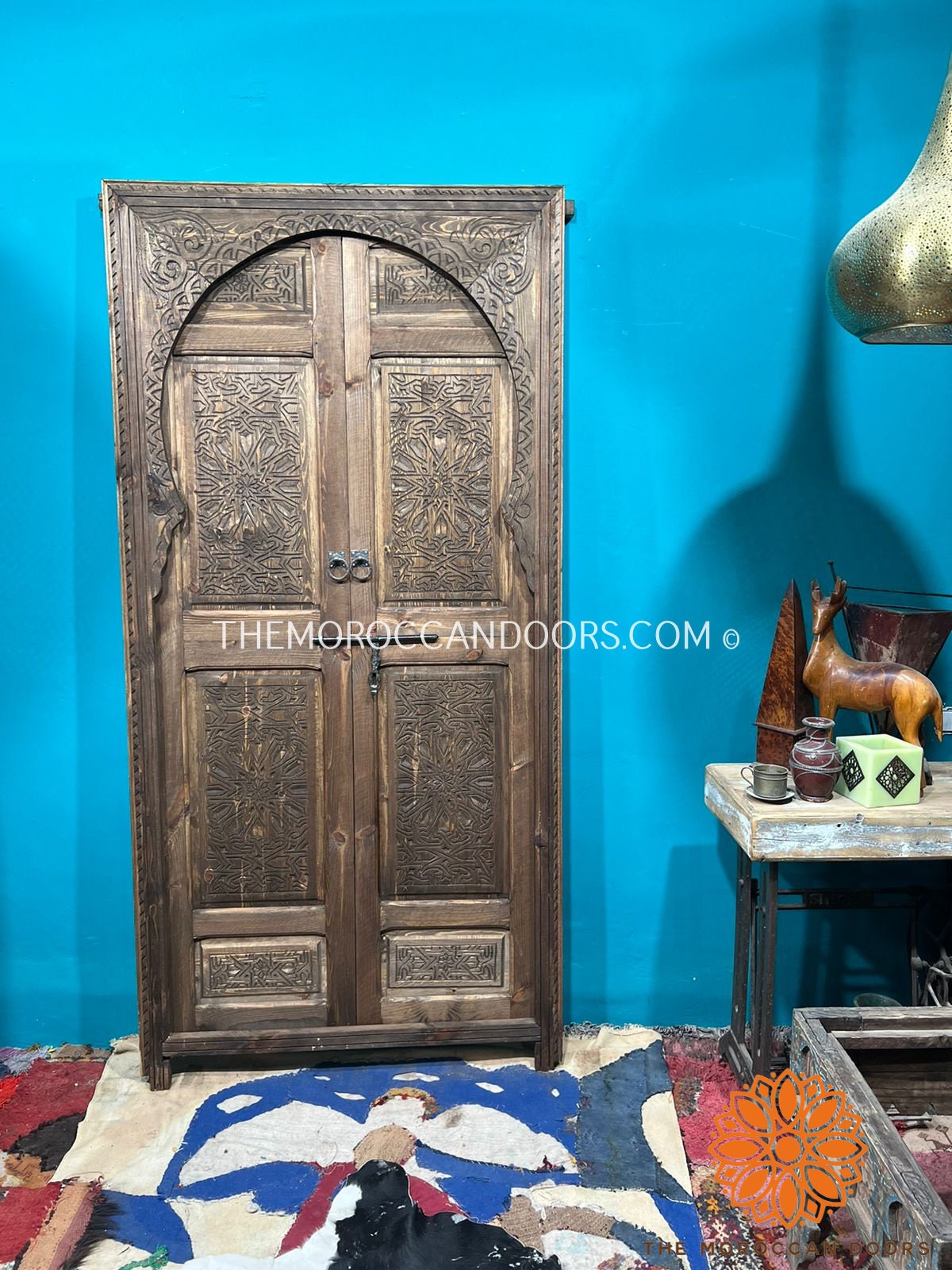 Traditional Moroccan door Carved Wooden door