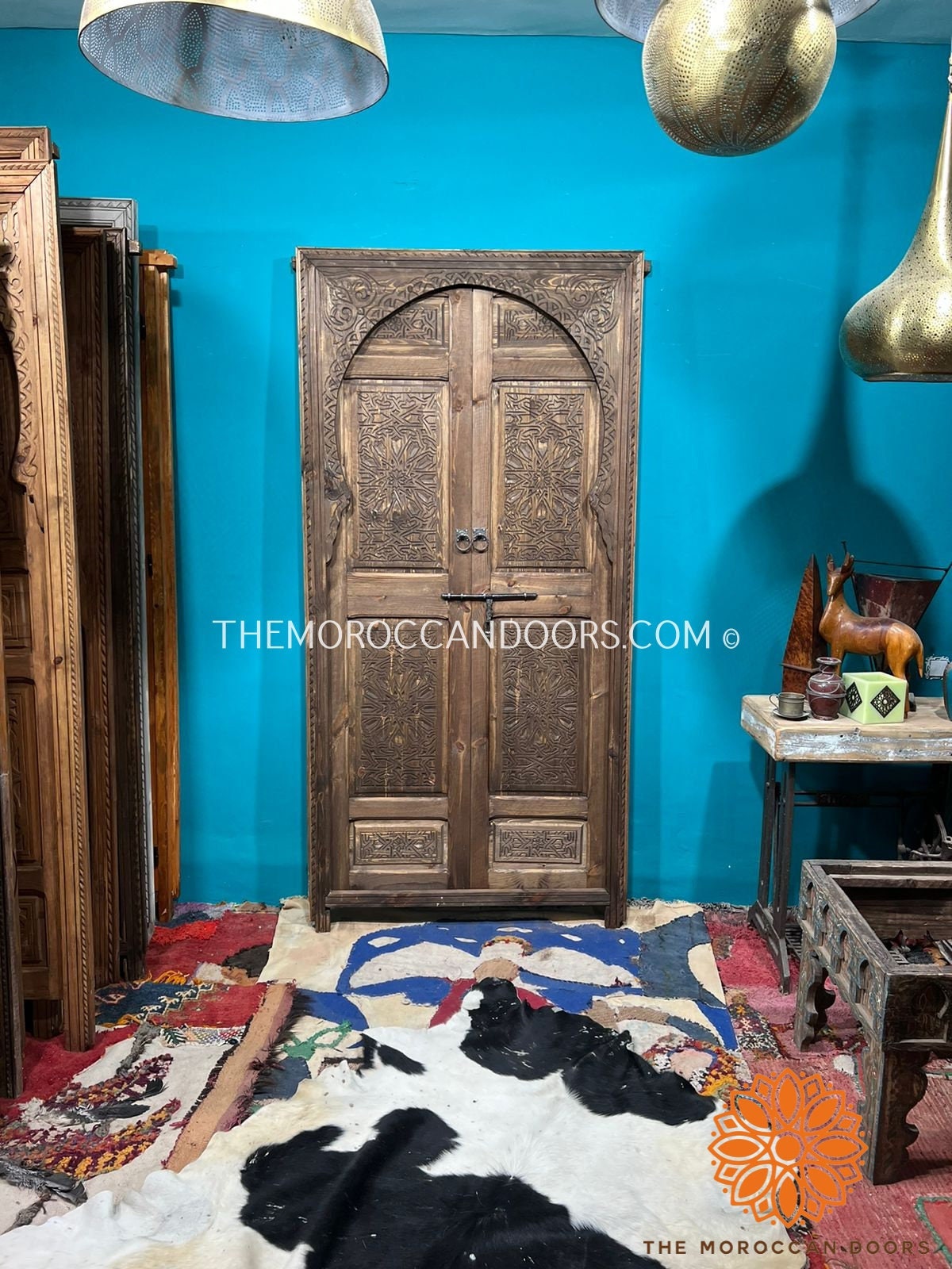 Traditional Moroccan door Carved Wooden door