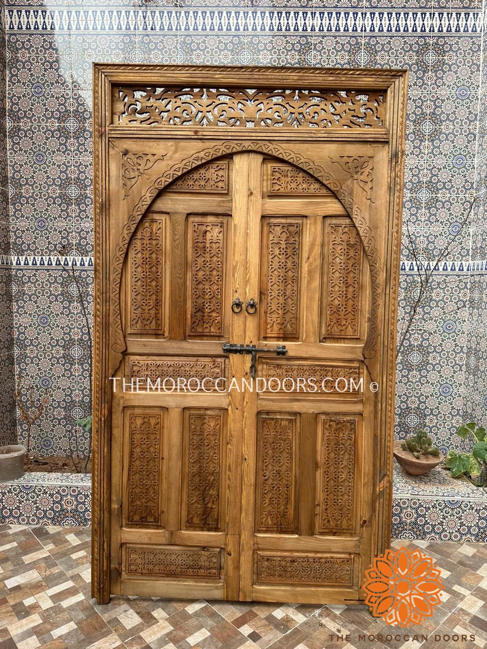 Rustic Barn Door, Moroccan Hand Carved Doors, Double Extra Large Custom Sliding Or Swinging Interior Door, Beautiful Solid Wood Doors,