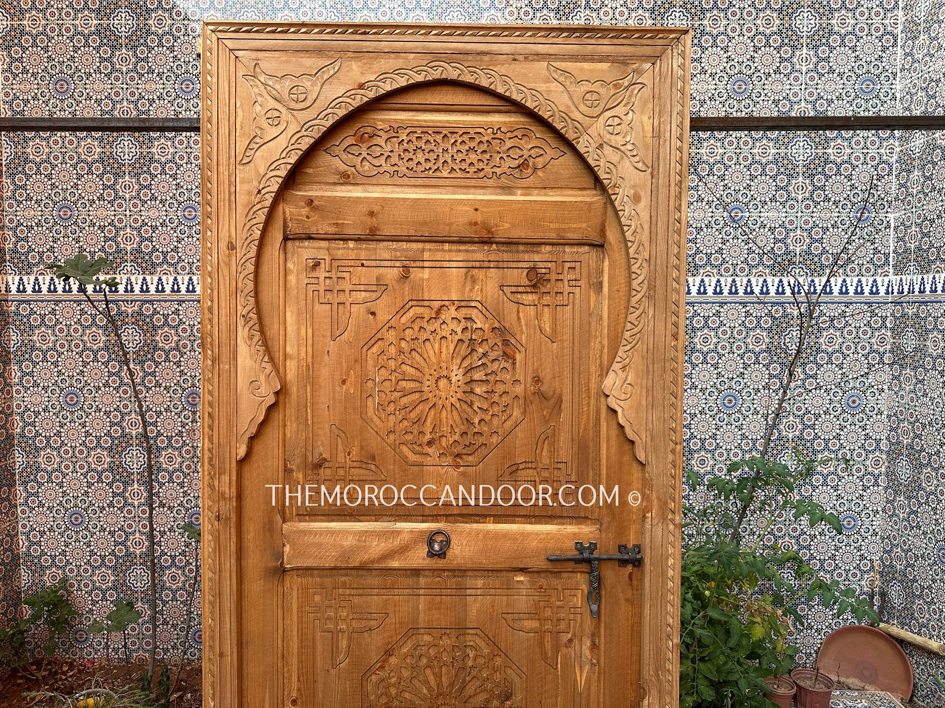 Artisan-crafted door featuring authentic Moroccan patterns