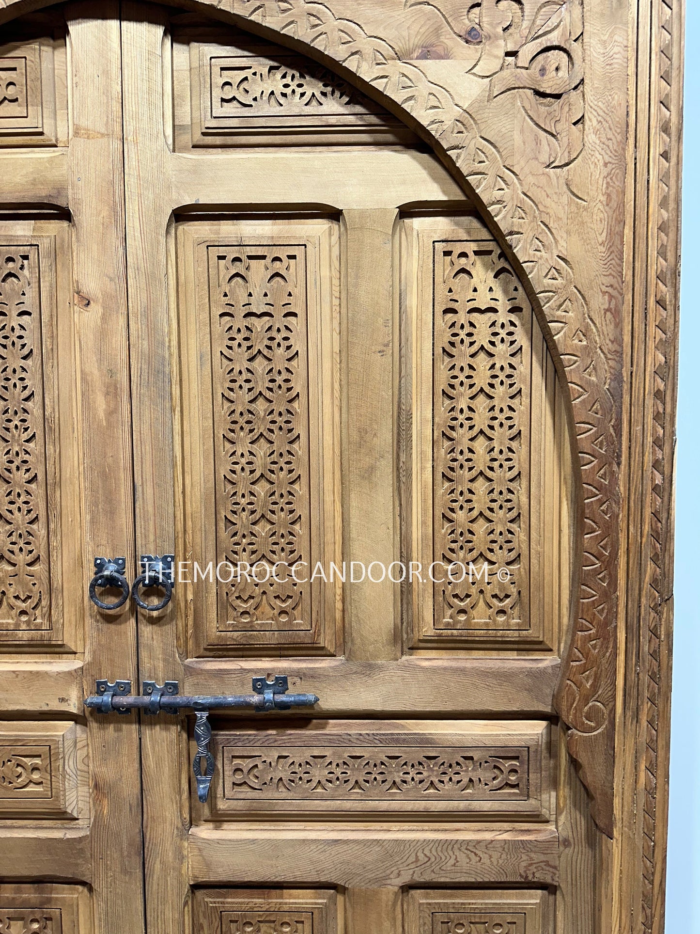 Exquisite Hand-carved Moroccan Door - Geometric Design - Authentic Riad Style - Authentic Moroccan Riad Door - Hand-carved Geometric Door